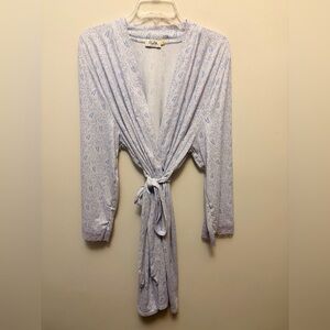 Anthropologie HEYTON  Paisley Print Robe - Lavender w/ Blue